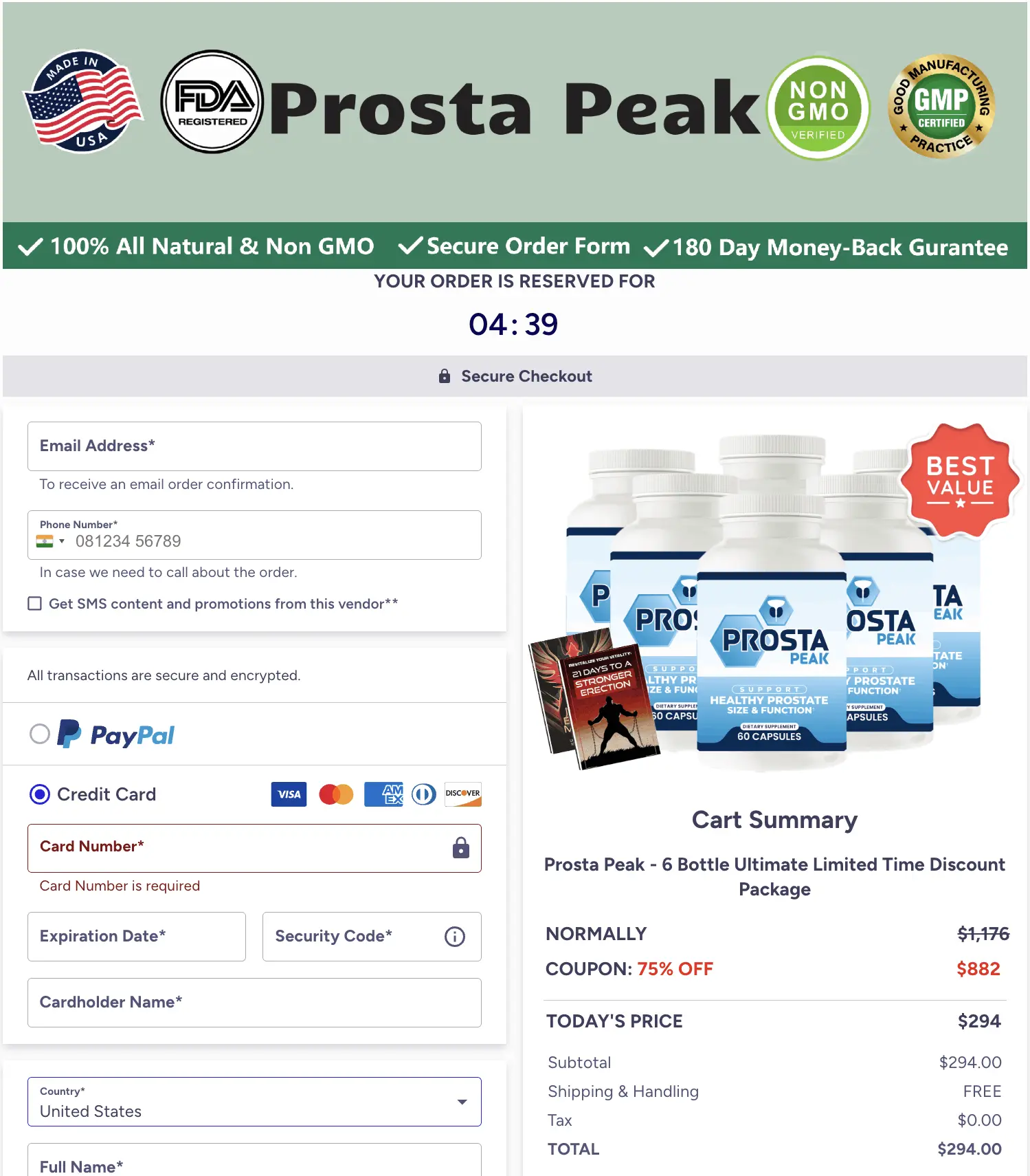 Prosta Peak Order Now